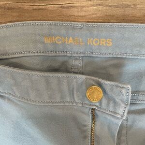 Michael Kors Sky Blue Trousers with Gold Accent